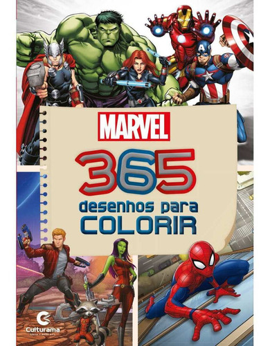 Livro Infantil Colorir Marvel 365 Desenhos P/colorir