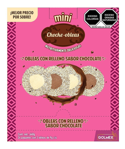 Mini Chocko Obleas Amaranto 24 Paquetes De 27g Chocolate