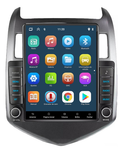 Multimidia Tesla Sonic 12/14 9,7p Android Auto Carplay 2/32g