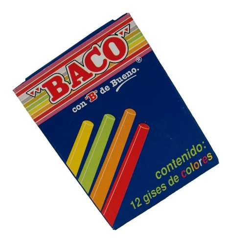 Caja Gises Baco Colores C/12 Precio De Mayoreo $7.34 Cotiza