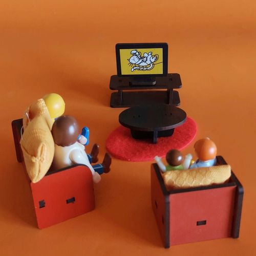 Imagen 6 de 10 de Casitas Muñecas Madera P Playmobil Paredes Iman Muebles