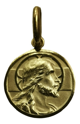 Medalla Oro 18k Divino Rostro Jesús #1148 Bautizo Comunión 