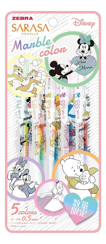Bolígrafos de tinta Zebra Sarasa Clip Marble Ed Limited Disney, varios colores