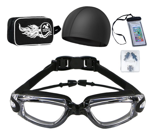 Gafas De Natación Goggles Sin Fugas Protección Uv,kit 5 En 1