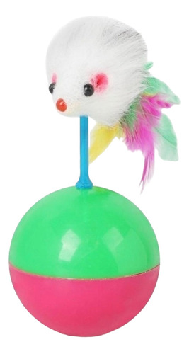 Juguete Para Gatos Raton Equilibrista Con Plumas