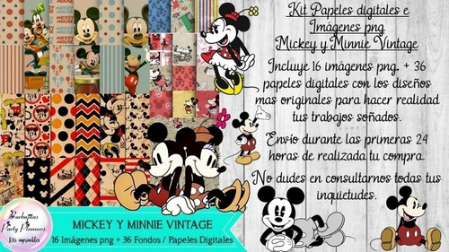 Fondos / Papeles Cliparts Png Mickey Y Minnie Vintage