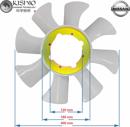 5 Aspas Ventilador Nissan Pickup D22 2.4l 04-08 16v 8 Aspas