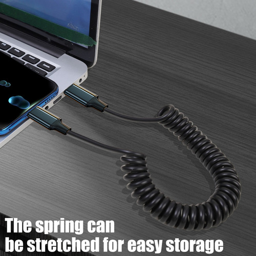 Diseño De Resorte De Cable De Carga Usb-c A Usb-c De Alta Ve
