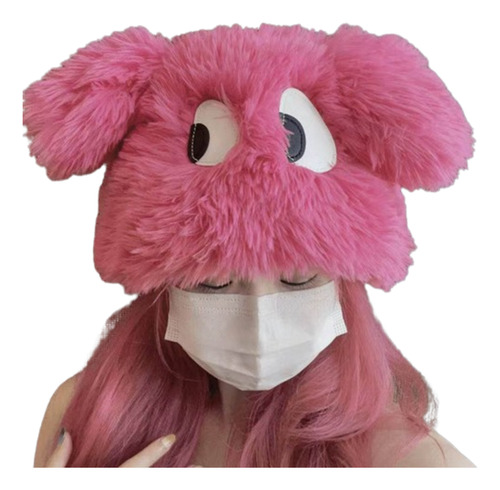 Gorro Kawaii Super Peludo Rosado