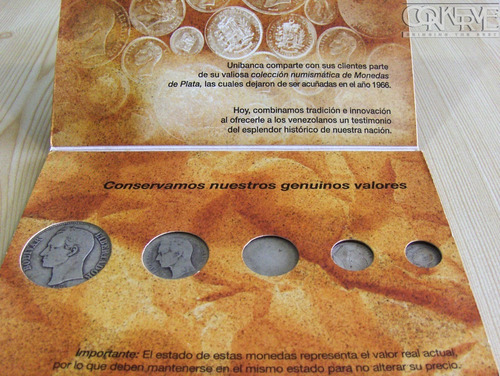 5 Monedas De Plata Set De Presentación Unibanca Colección