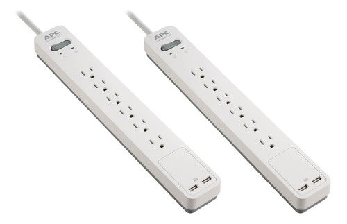 Enchufe Inteligente Marca Apc 2 Pz 6 Tomas/2 Usb/blanco