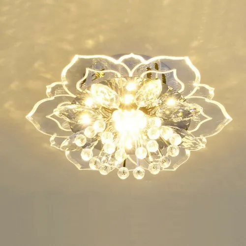 Lámpara Colgante Moderna De Cristal De Loto Led De 9 W