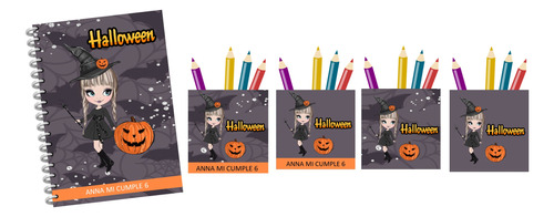 Kit Imprimible Souvenir Cumple Brujita Halloween Lapicerosa4