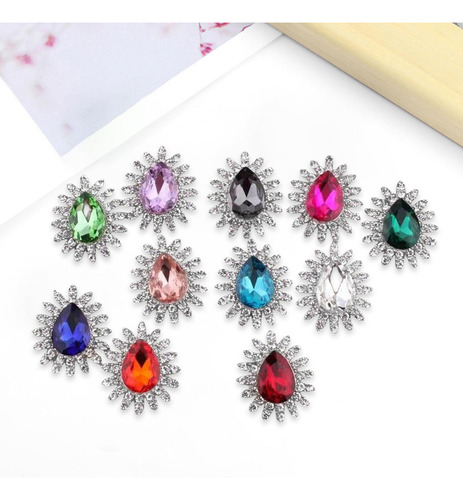 10x Botones De Diamantes De Imitación Adornos Cabello