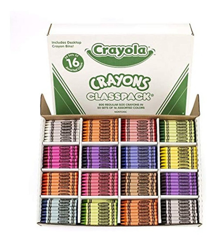 Crayola Bulk Crayons, 800 Count Classpack, 16 Colores Surtid