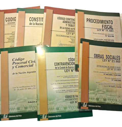 Código Fiscal. Procesal Civil. Contravención Y Otros 7 Total (Usado)