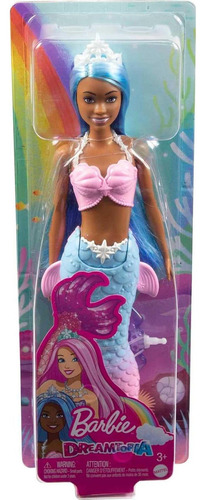 Muñeca Sirena Barbie Dreamtopia Azul Y Rosa Con Diadema