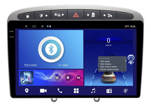 Multimidia Peugeot 308 9p Octacore Android Carplay 6gb 128gb