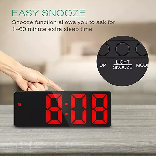 ORIA Reloj despertador digital, reloj LED de pantalla grande, reloj  despertador de dormitorio de 6.5 pulgadas, reloj de escritorio con pantalla  de