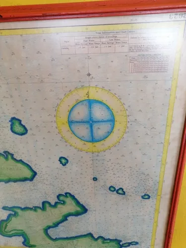 Cuadro Antiguo Mapamundi Mar Mediterráneo 1956 U.s.a (Usado)