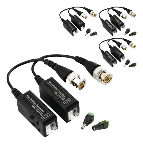 Pack Balun + Plug X10 Para Video Camaras De Seguridad