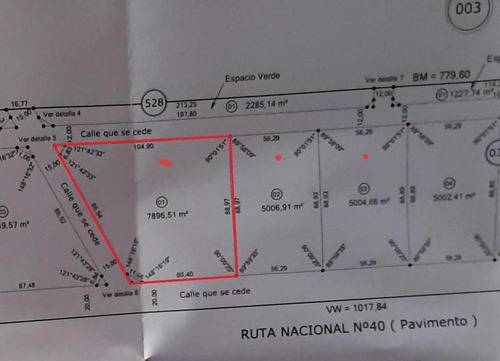 Fraccion Sobre Ruta Circunvalacion Bariloche Hacia Ruta 40 Sur