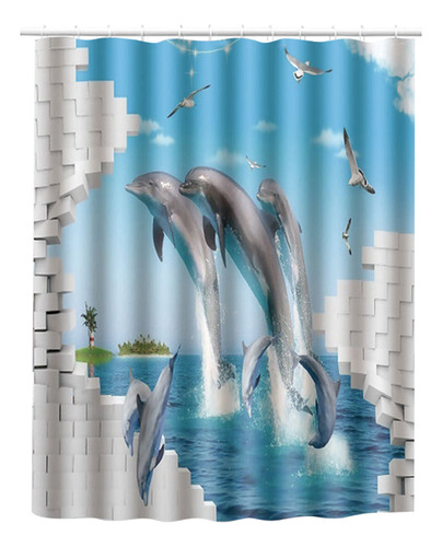 Cortina De Ducha De 180 X 180 Cm Con Bonito Estampado De Pol