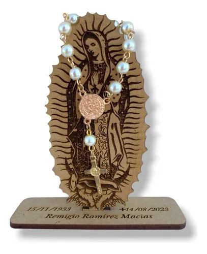 comprar Recuerdo Virgen Guadalupe 20 Cm + Decenario (15 Pz)