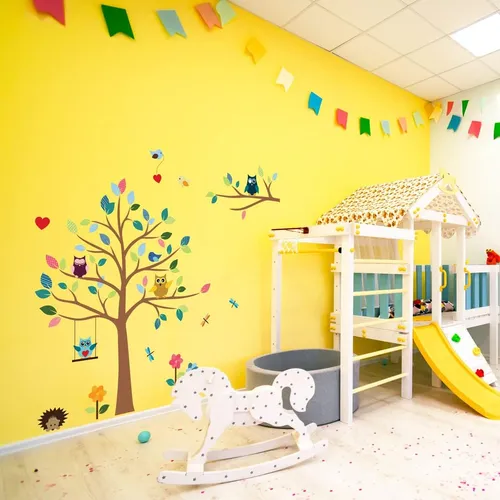 Calcomanías Pegatinas Cuarto Para Pared Con Búhos Y Árboles