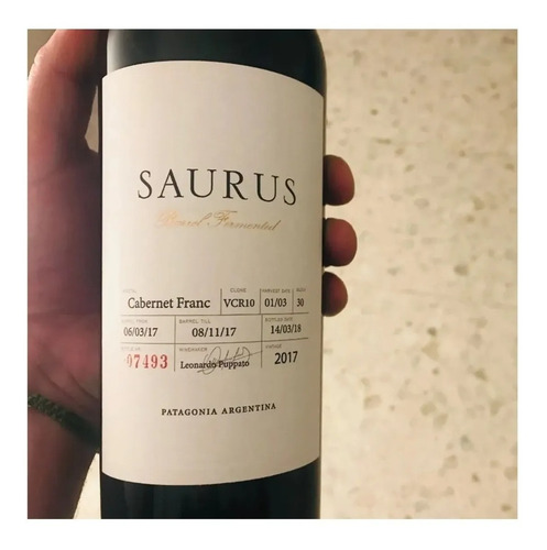 Vino Saurus Barrel Fermented Cabernet Franc Caja X6 Unidades