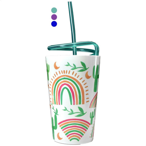 Imagen 1 de 7 de Vaso Plastico Infantil Niños Niñas Escolar Sorbete