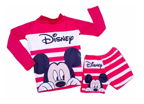 Traje De Baño Mickey Mouse Para Niños - Buzo Y Bóxer