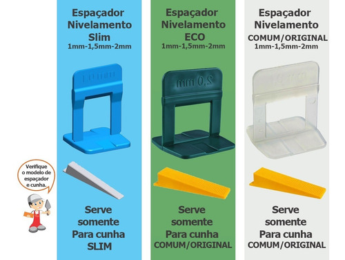 1000 Espaçador Nivelador Slim 1.0mm Porcelanato Cortag