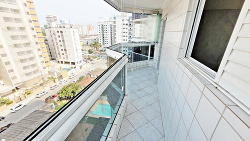 Vista Para O Mar, 1 Dormitório, Sacada Envidraçada, Garagem, Piscina, Mobiliado, R$ 310 Mil, Em Praia Grande.