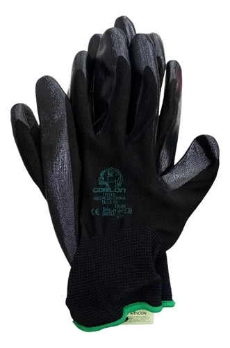 Guantes De Seguridad Industrial Gorilon Talla 1o Negro