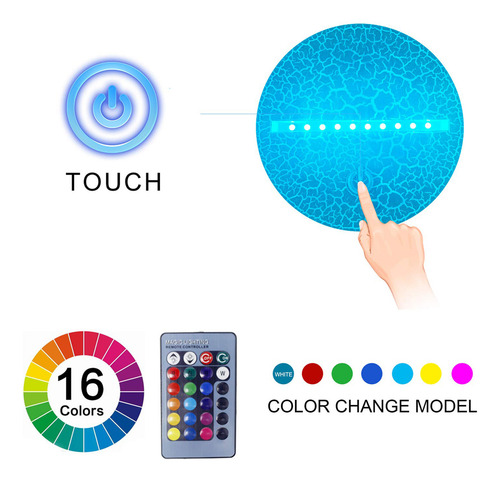 Lámpara De Mesa Touch Light 3d Baloncesto Night Light