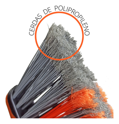 Vassoura Pop Paulistinha Com Cabo Listrado - Com 12 Unidades