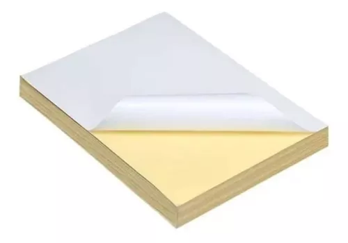 Papel Adhesivo Mate Blanco Tamaño Carta 100 Hojas Etiquetas