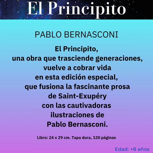 El Principito Pablo Bernasconi Tapa Dura Edición De Lujo