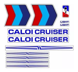 Adesivos Caloi Cruiser Light Azul Metaliz. - Frete Grátis