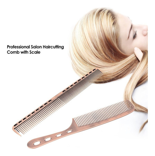 Peine Cabello Salón 2pcs Con El Barbero Profesional Escala