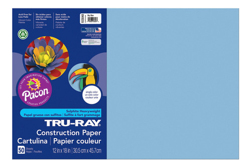 Pacon Tru-ray Papel Construccion Azul Cielo 12 X 18  50 Hoja