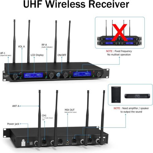 Microcking Uhf Sistema De Micrófono Inalámbrico Micrófono In