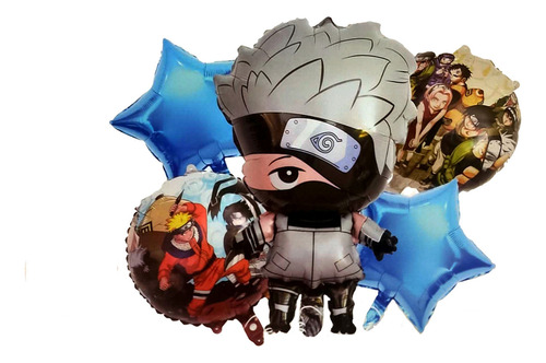 Bouquet Decoracion Ninja Globos Naruto Shippuden 5 Globos