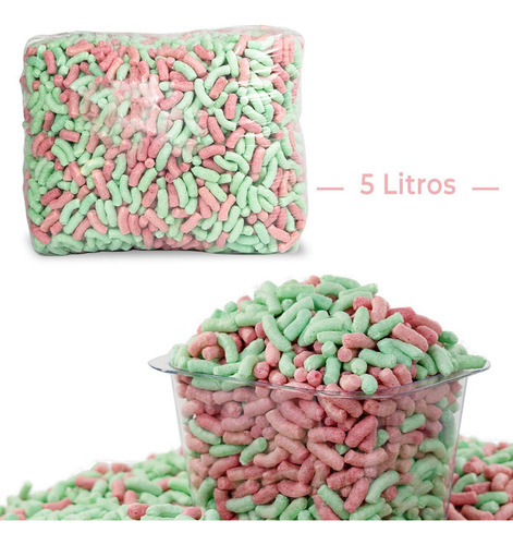 5 Litros De Flocos Proteção Biodegradável Rosa E Verde