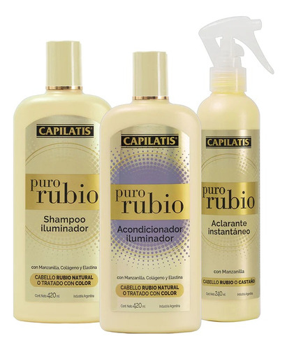 Kit Puro Rubio Shampoo+acond. + Spray Aclarante Inst