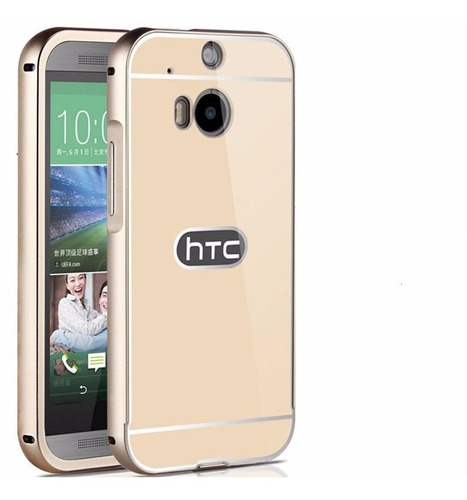 Case Protector Funda Cover Aluminio Espejo Dorado Htc One M8