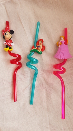 Sorvetes/pajitas. Disney Store. Ariel,bella Durmiente,minnie