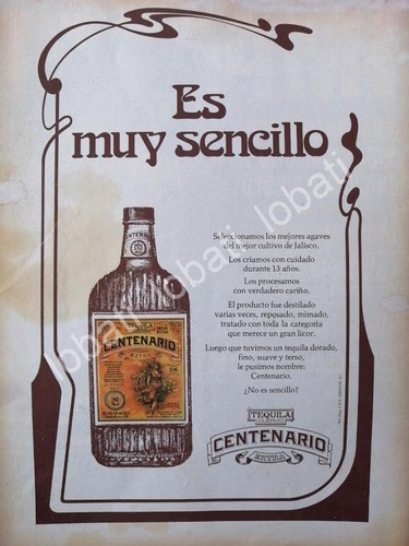 Cartel Retro Tequila Cuervo Centenario 1977 357