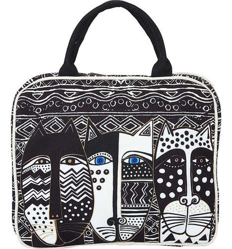 Bolso De Viaje Cosmético Blanco Y Negro Wild Cat De Laurel B